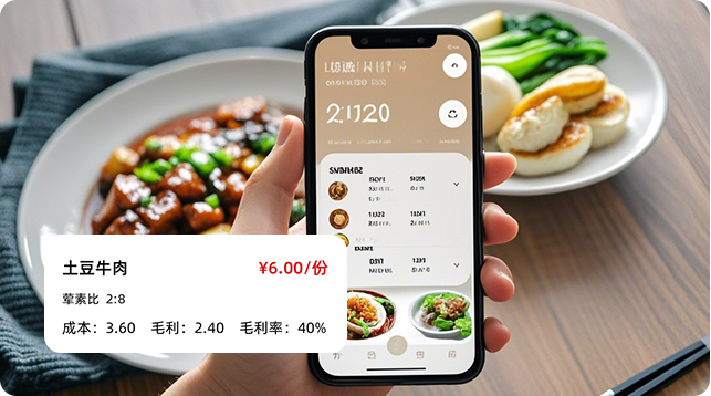 食堂菜谱管理,成本前置管控
